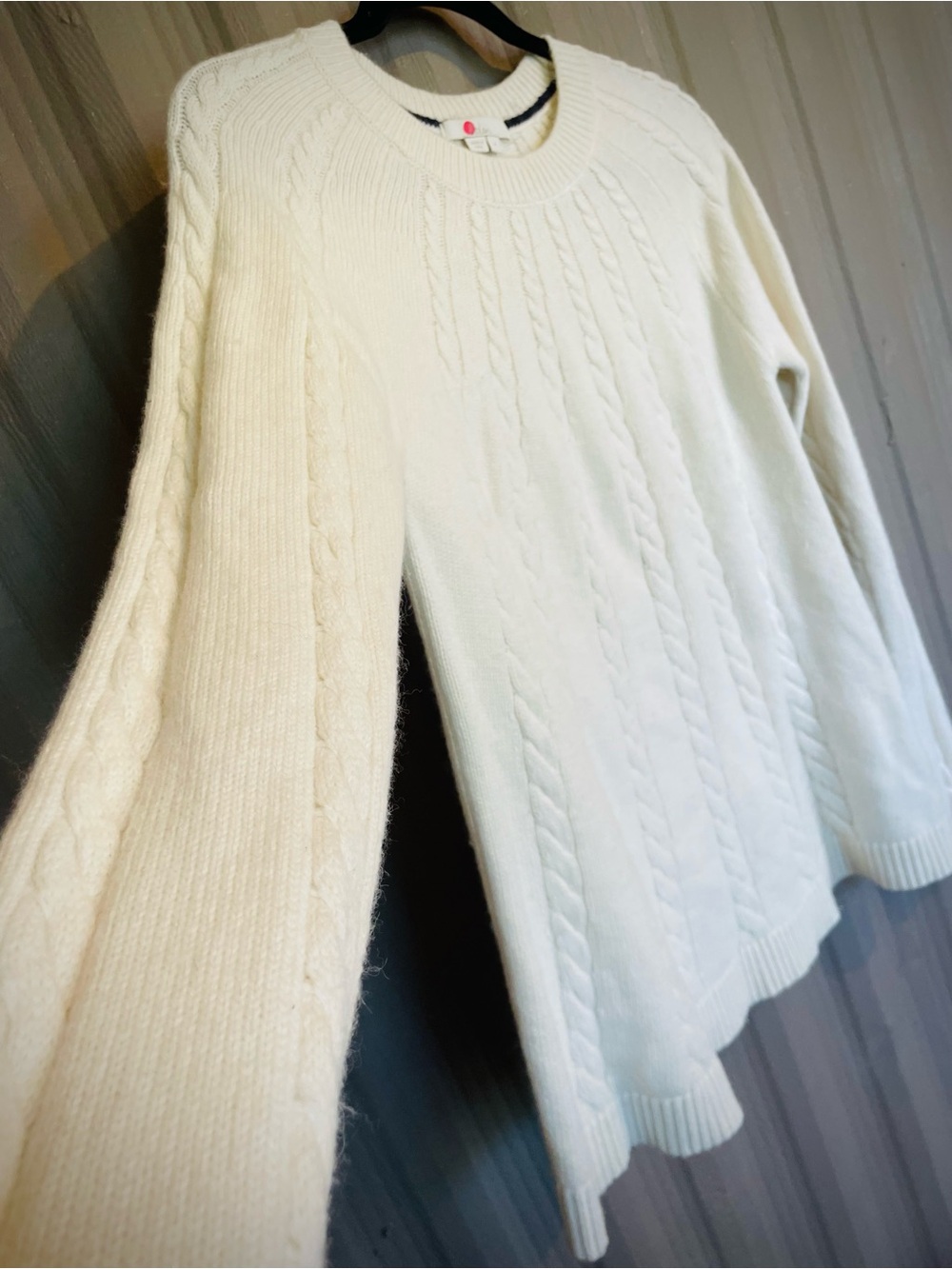 Boden Women’s Sweater Cable Knit Wool Alpaca Blend Ivory Cream Chunky sz M - Picture 8 of 13